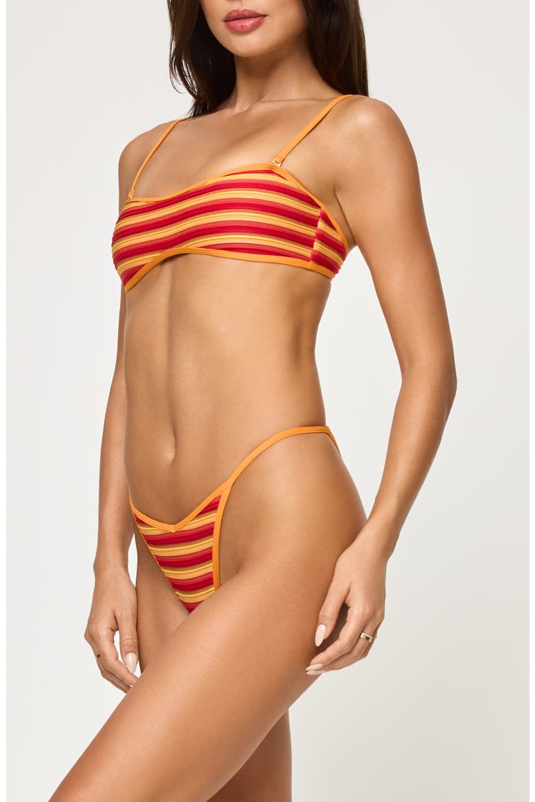 Bekah Stripe Bikini Top, Alternate, color, SUNSET STRIPE