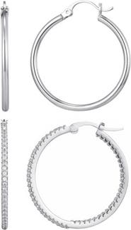Adornia Set of 2 Assorted Infinity Hoop Earrings