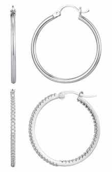 Adornia Set of 2 Assorted Infinity Hoop Earrings