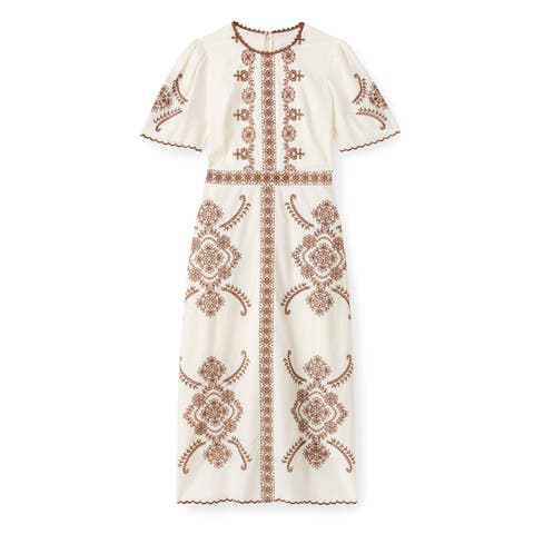 Bobbi Embroidered Midi Dress
