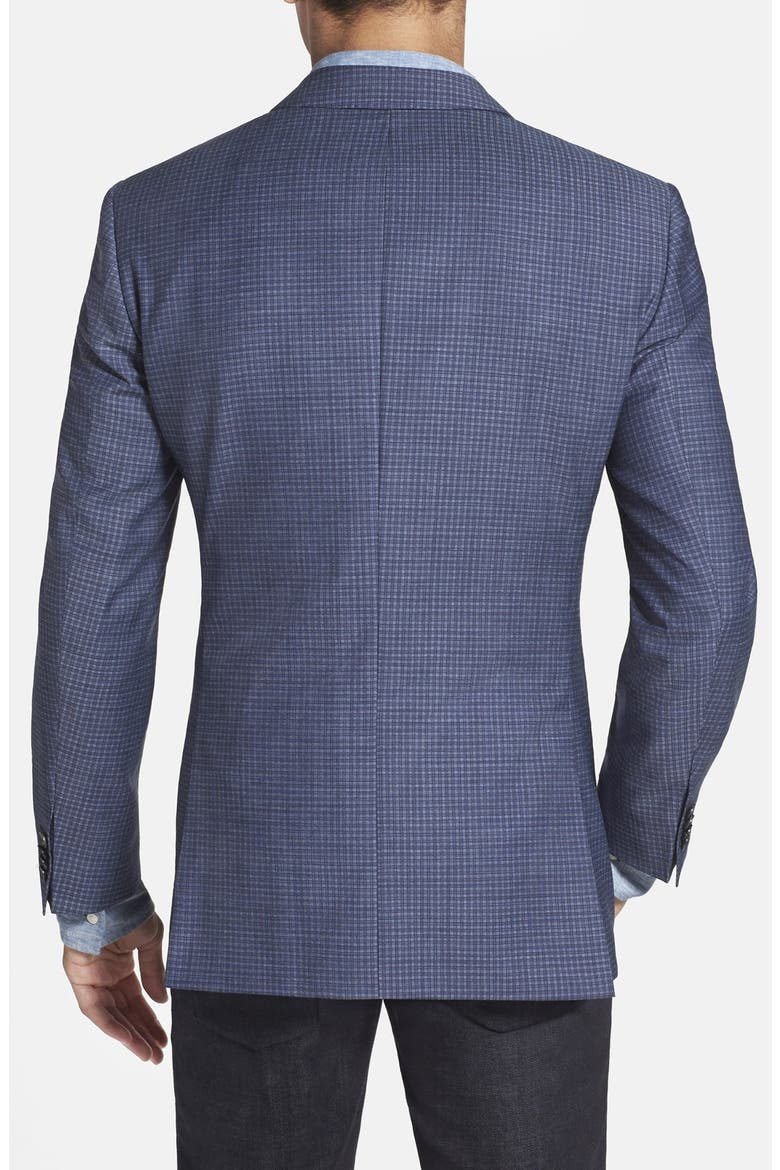 BOSS 'James' Trim Fit Check Wool Sport Coat, Alternate, color, DARK BLUE