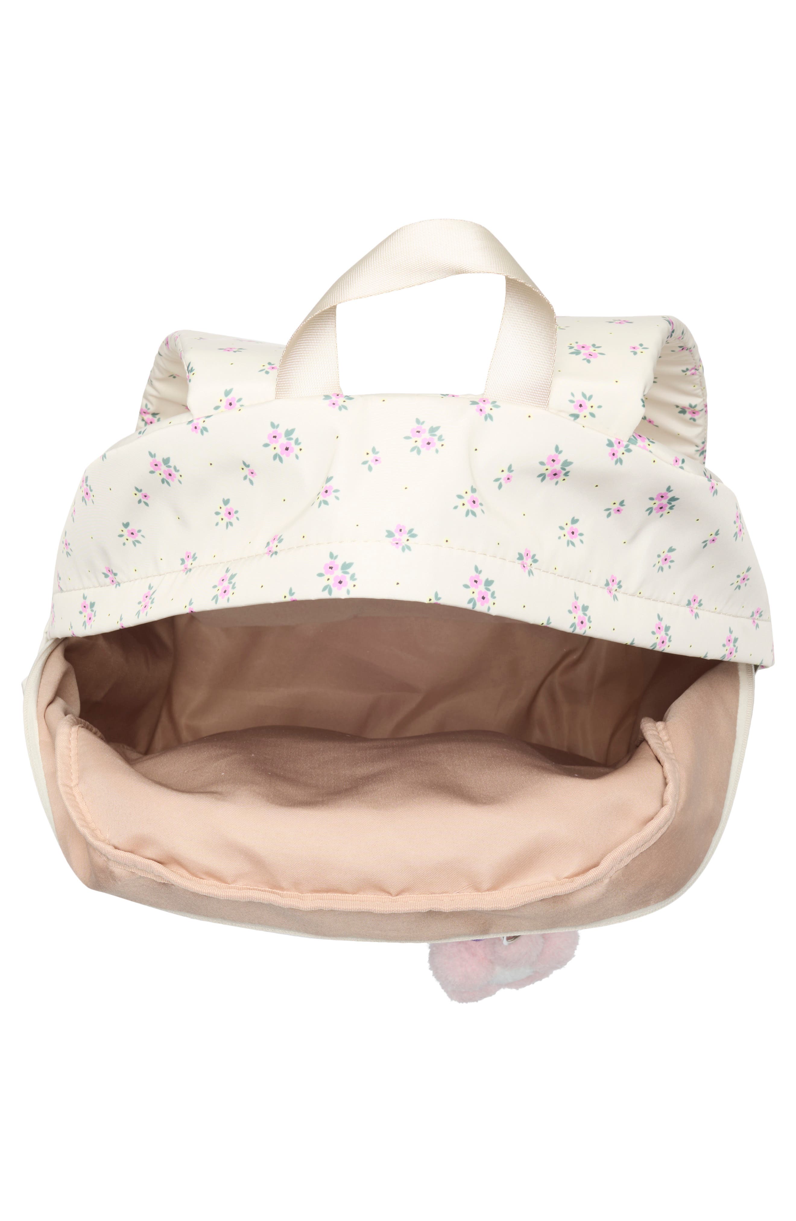 Polka Dot Nylon Dome Backpack, Alternate, color, CREAM FLORAL