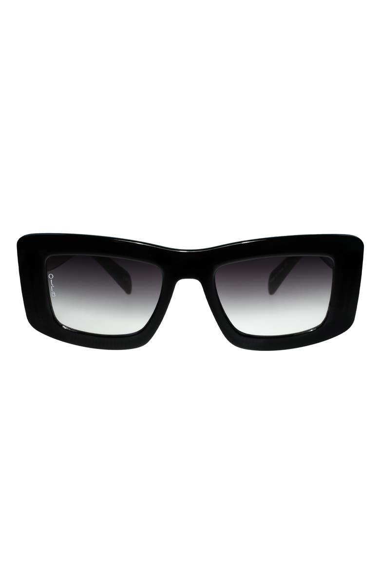 OTRA EYEWEAR Marsha 148mm Square Sunglasses, Main, color, Black/ Smoke Fade
