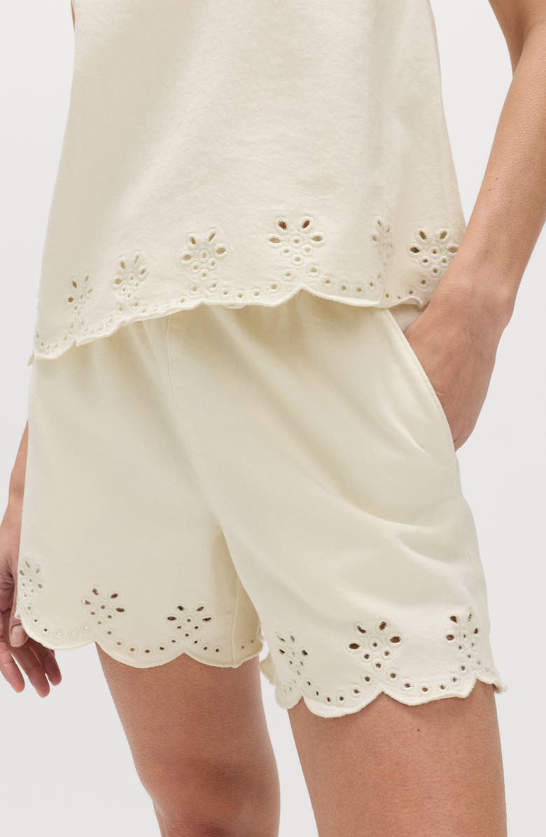 M&S Denim Cutwork Tank, Alternate, color, Ivory