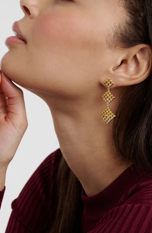 Ted Baker Boa Crystal Bobble Diamond Drop Earrings In Gold