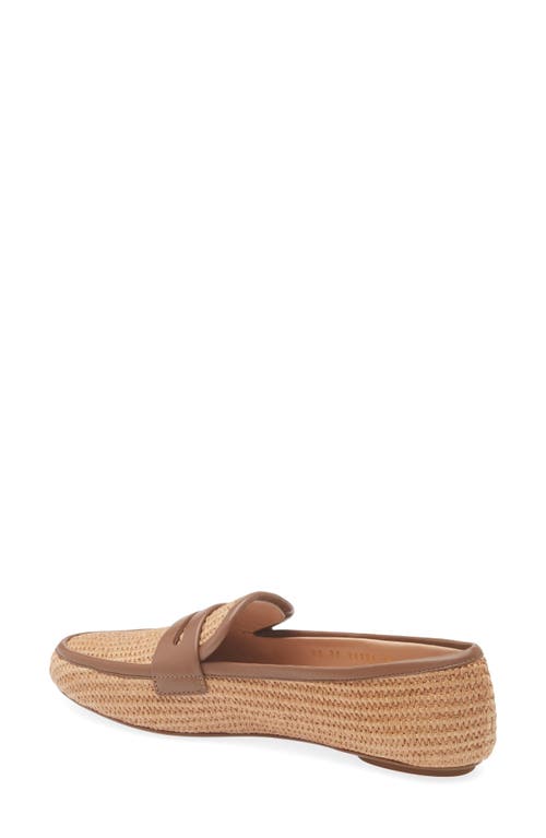 Gianvito Rossi Leather-trimmed Raffia Loafers In Cuoio Cuoio