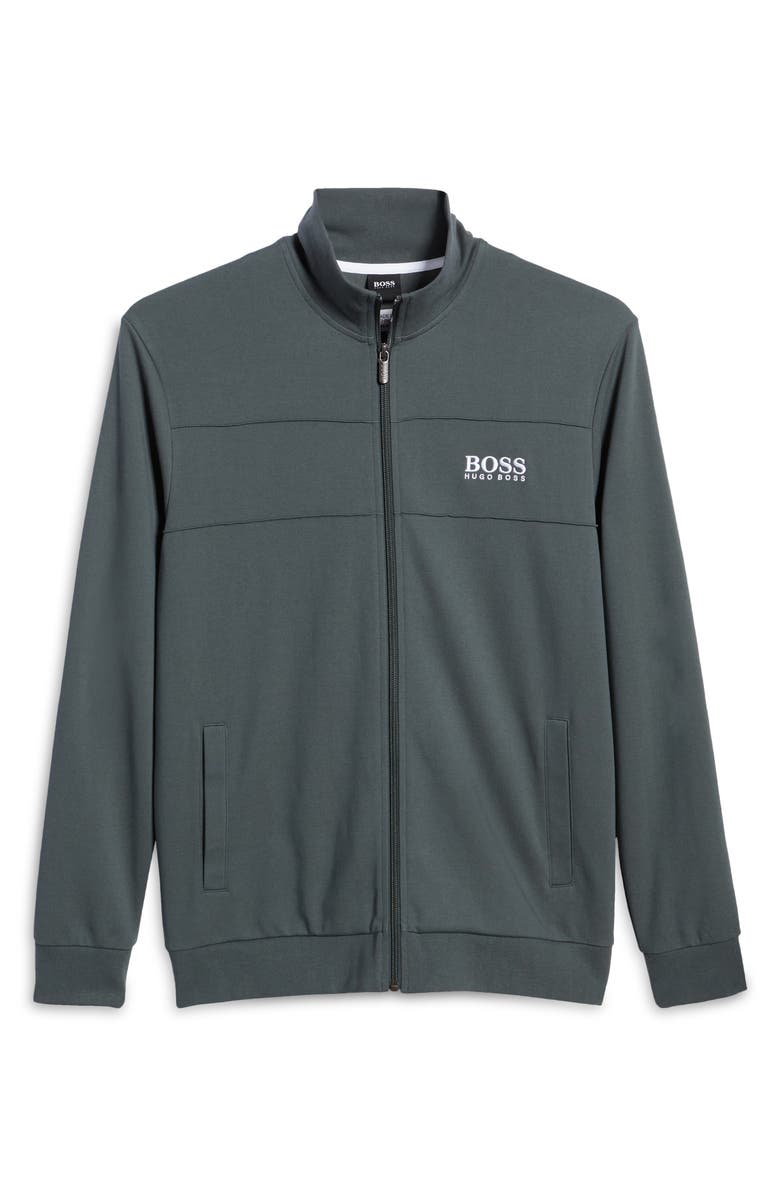 BOSS Track Suit Zip Jacket, Alternate, color, Dark Green