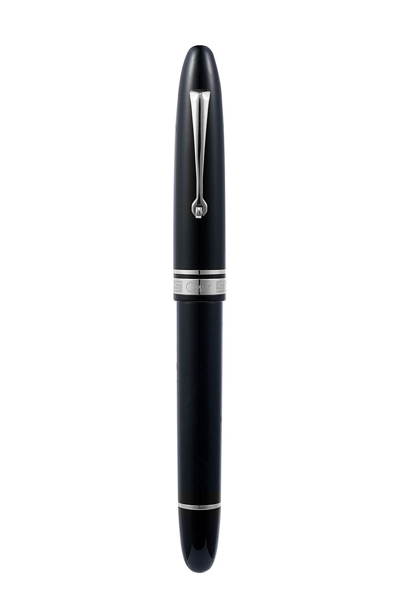 Ogiva Nera with Silver Trim Fountain Pen, Main, color, Black Fine