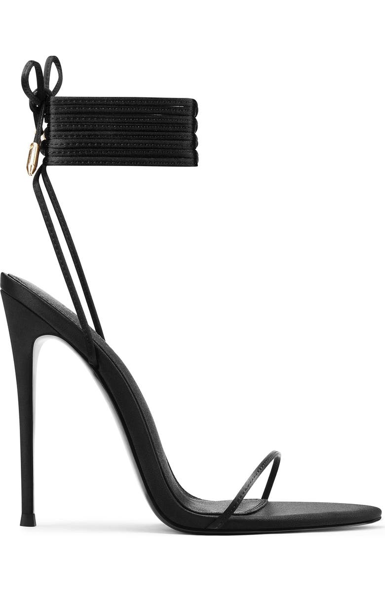 FEMME Luce Minimale Satin Sandal, Main, color, Black
