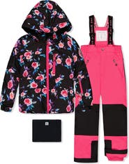 Deux par Deux Floral Jacket & Foot Strap Pants Two Piece Snowsuit