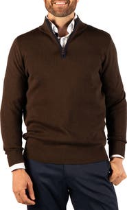 TailorByrd Fine Knit Quarter Zip Sweater