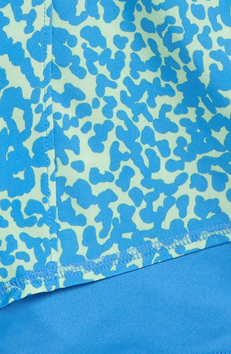 Zella Girl Kids' Print Accent Layered Running Shorts, Alternate, color, 