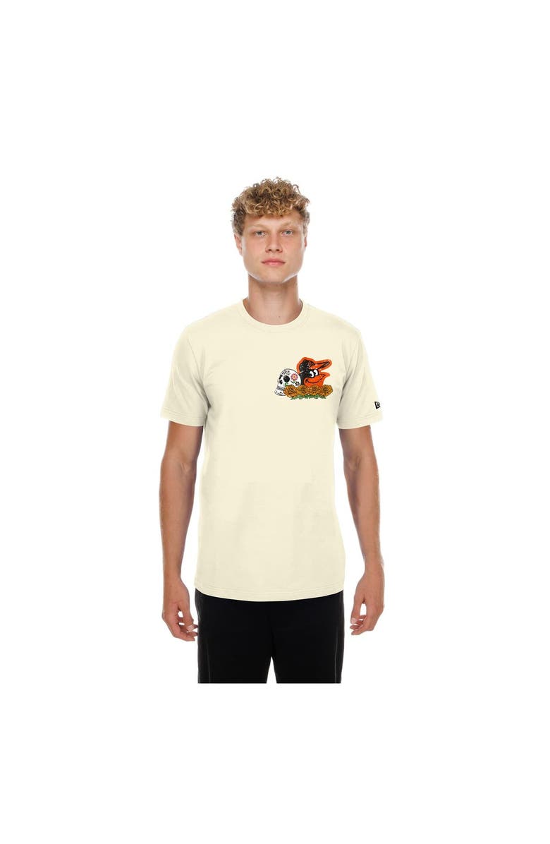 New Era Men's New Era Natural Baltimore Orioles Dia de los Muertos Sugar Skull T-Shirt, Main, color, Natural