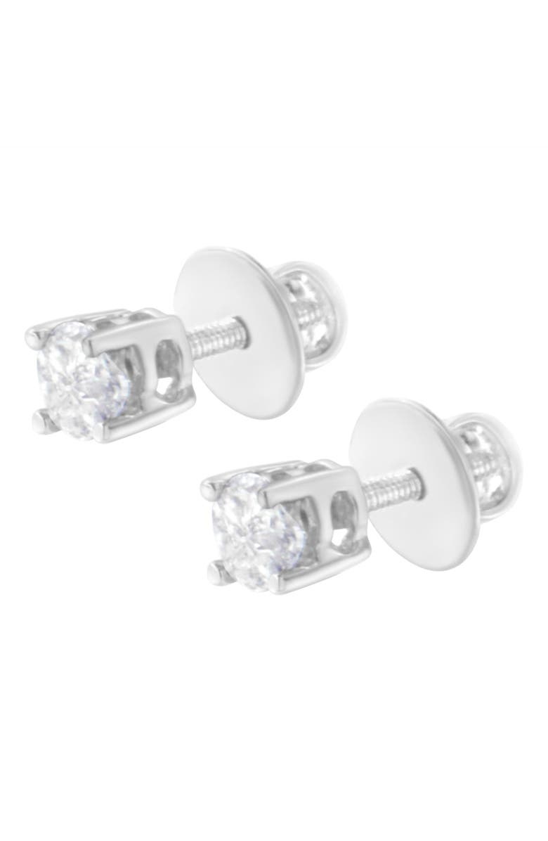 Haus of Brilliance 14K White Gold 1/2 Cttw Pie-Cut Diamond Solitaire Stud Earrings, Alternate, color, White