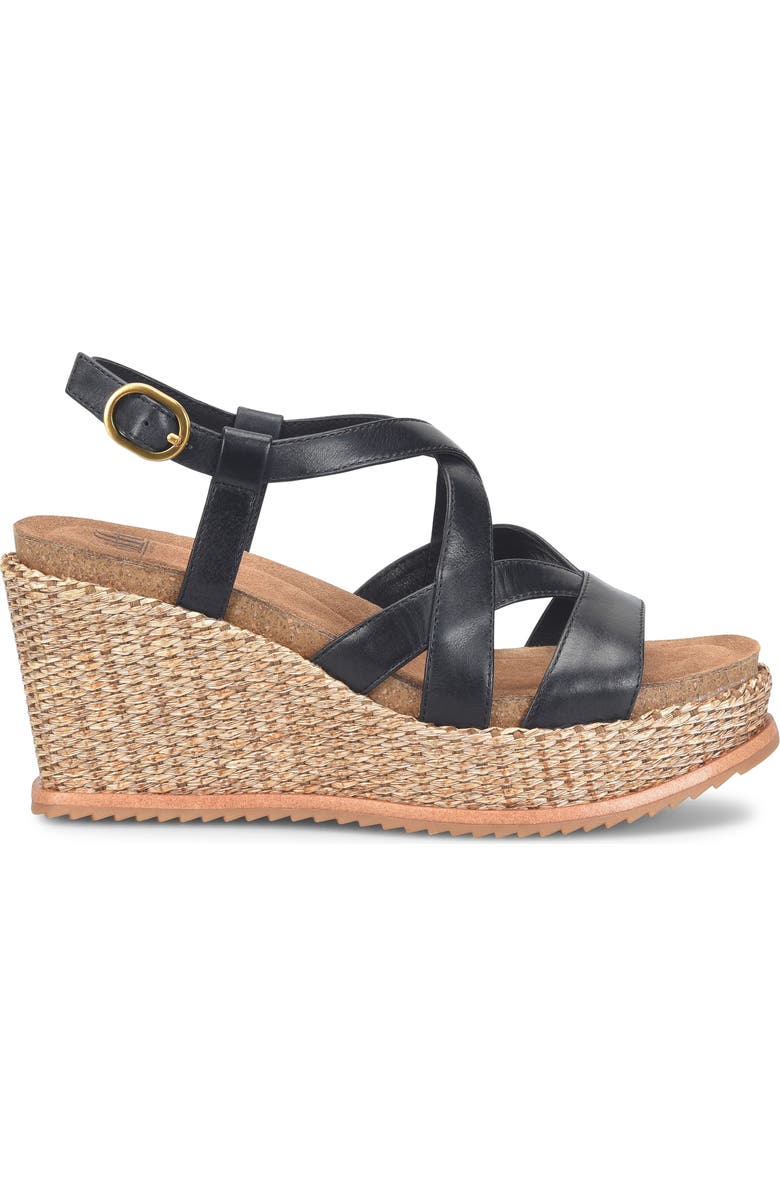 Söfft Devyn Slingback Espadrille Platform Wedge Sandal, Alternate, color, Black