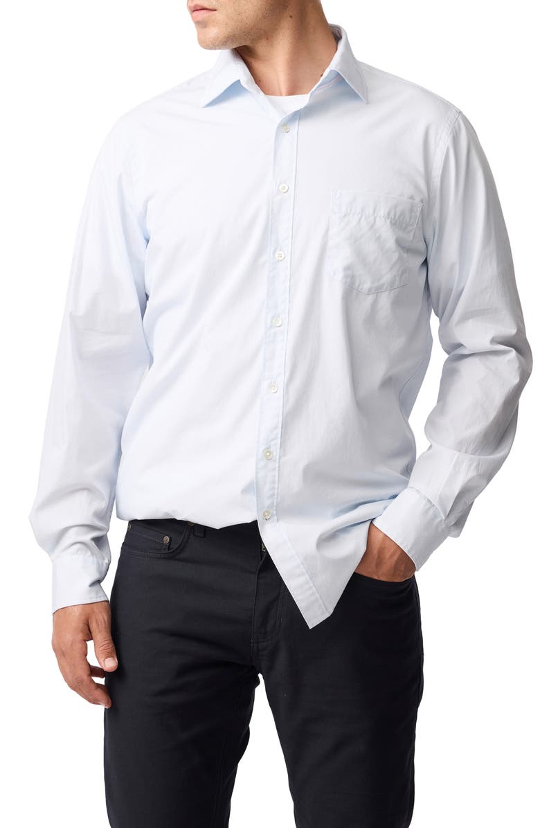 Rodd & Gunn Polstead Organic Cotton Button-Up Shirt, Main, color, Powder Blue