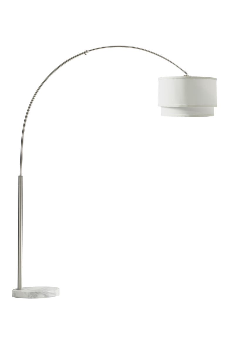 Mason 81" LED Arc Floor Lamp with Heavy-Weighted Marble Base, Main, color, SATIN NICKEL