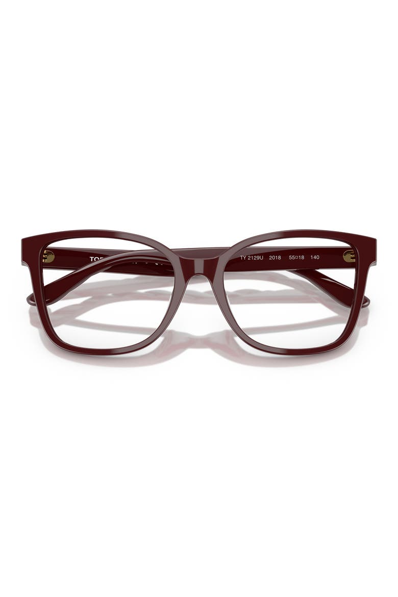 55mm Oval Optical Glasses, Alternate, color, RED