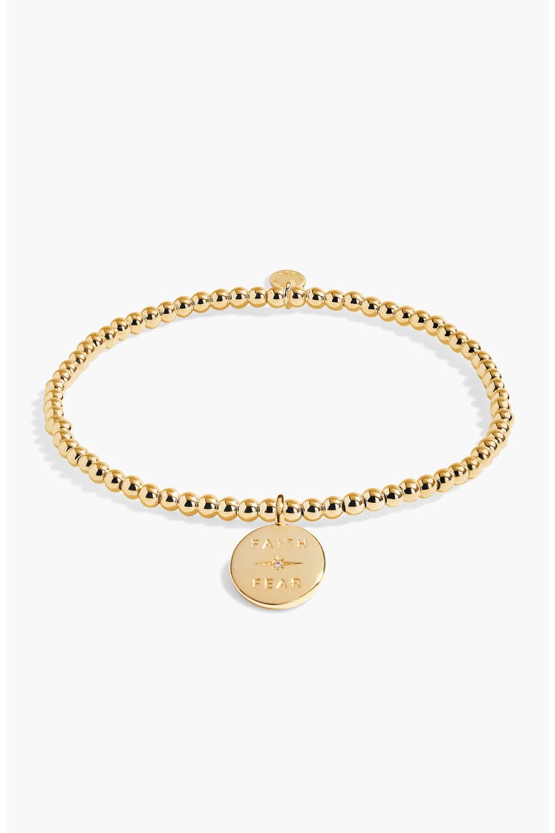 A Little 'Faith Over Fear' Bracelet in Gold-Tone Plating, Alternate, color, Metallic Gold