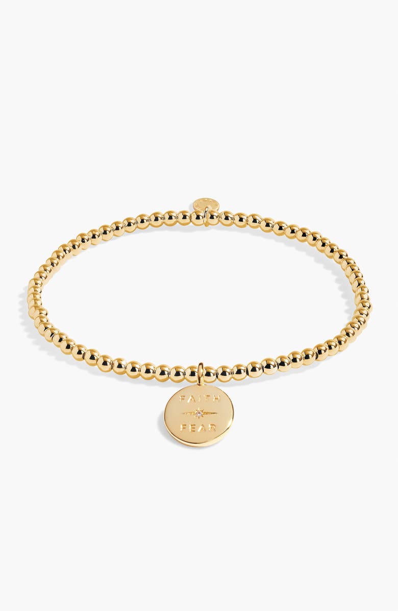 A Littles & Co A Little 'Faith Over Fear' Bracelet in Gold-Tone Plating, Main, color, Metallic Gold