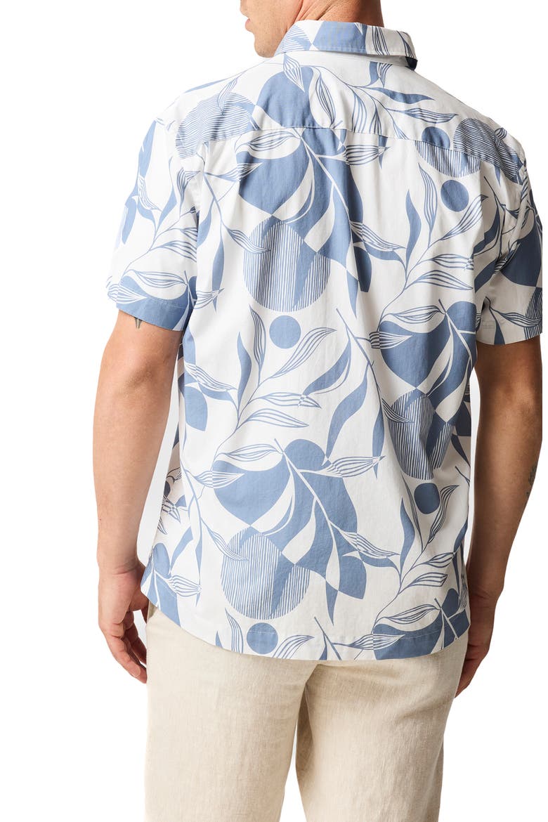Carrington Floral Short Sleeve Button-Up Shirt, Alternate, color, STONEWASH