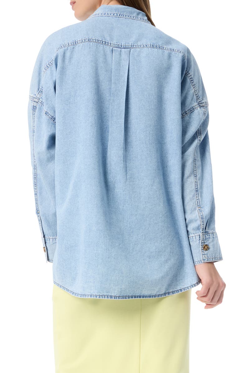 DO by Dee Ocleppo Abigail Oversize Cotton Blend Button-Up Shirt, Alternate, color, Aero Wash