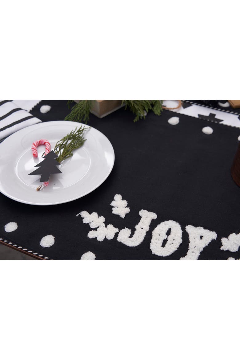Nordic Joy Onyx Placemats Set of 4, 14" x 20", Alternate, color, Black