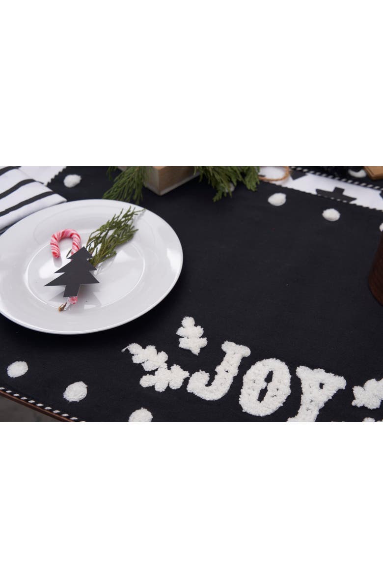 carol & frank Nordic Joy Onyx Placemats Set of 4, 14" x 20", Alternate, color, Black
