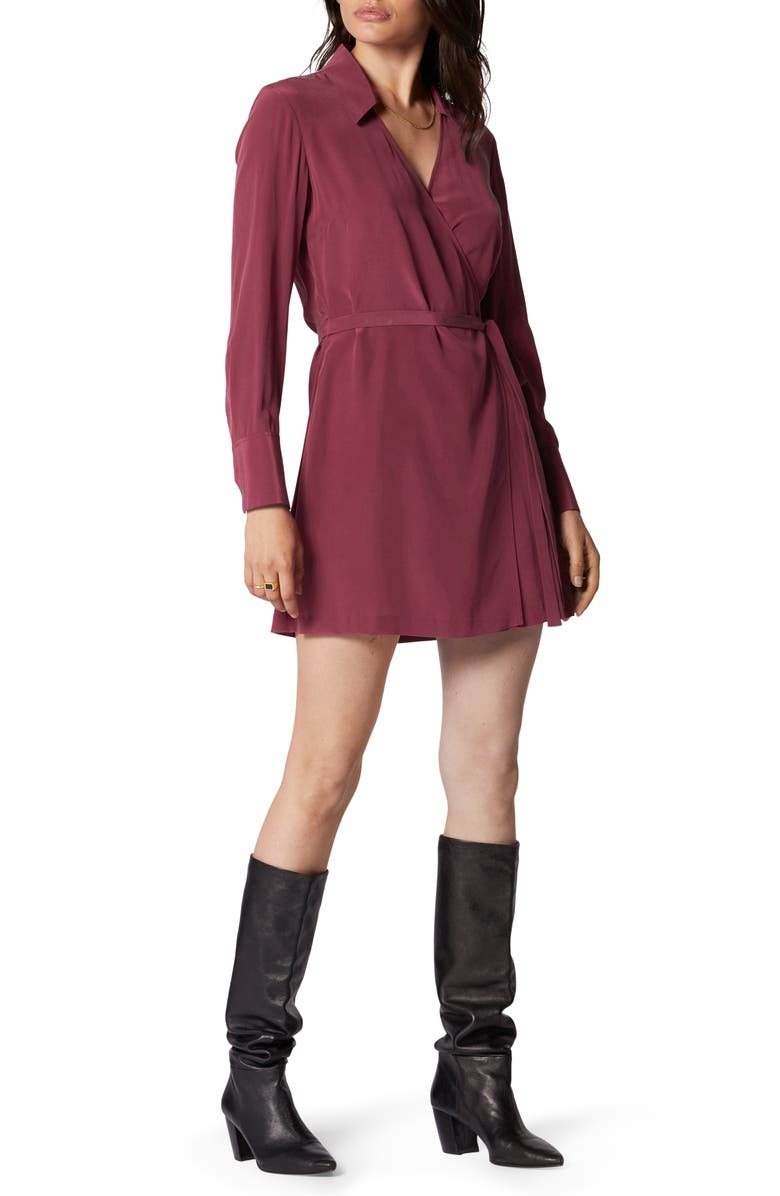 Equipment Antheme Long Sleeve Silk Wrap Dress, Main, color, Rhododendron