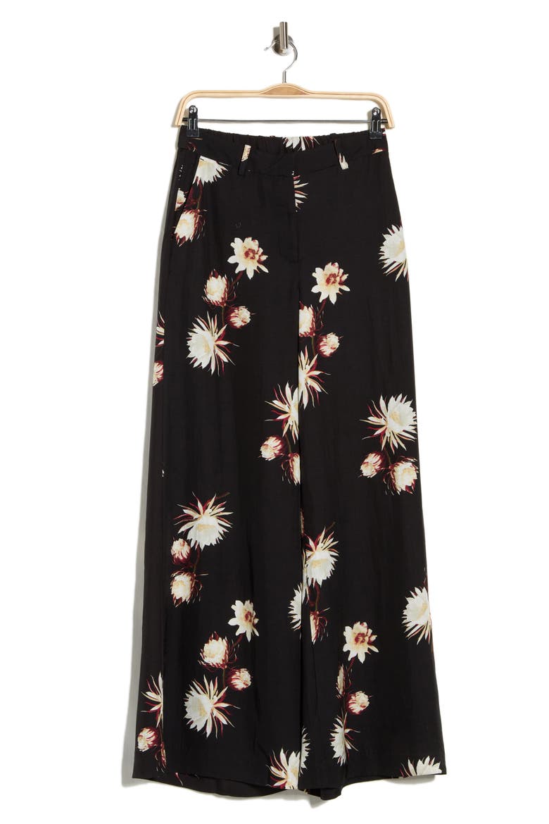 Printed Wide Leg Pants, Alternate, color, MIDNIGHT EPIPHYLLUM PRINT