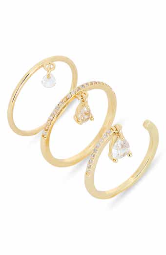 Set of 3 Cubic Zirconia Charm Stackable Rings