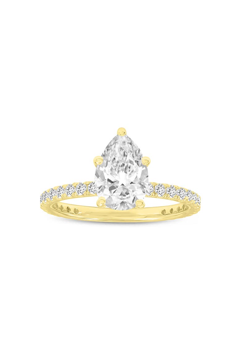 Rania 14K Yellow Gold Pear Lab Grown Diamond Hidden Halo Engagement Ring - 1.95 Ct, Main, color, 14K Yellow Gold
