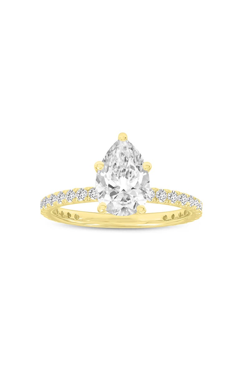LuvMyJewelry Rania 14K Yellow Gold Pear Lab Grown Diamond Hidden Halo Engagement Ring - 1.95 Ct, Main, color, 