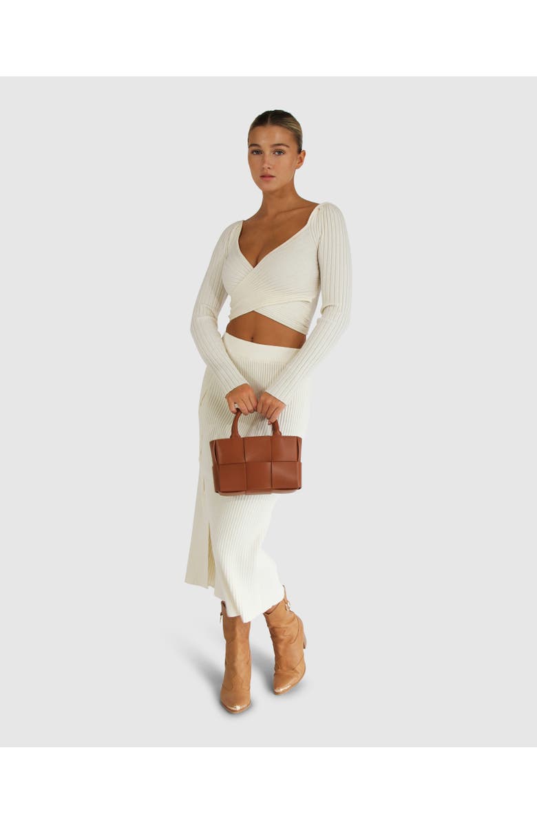 Belle & Bloom All My Life Knit Midi Skirt, Main, color, Cream