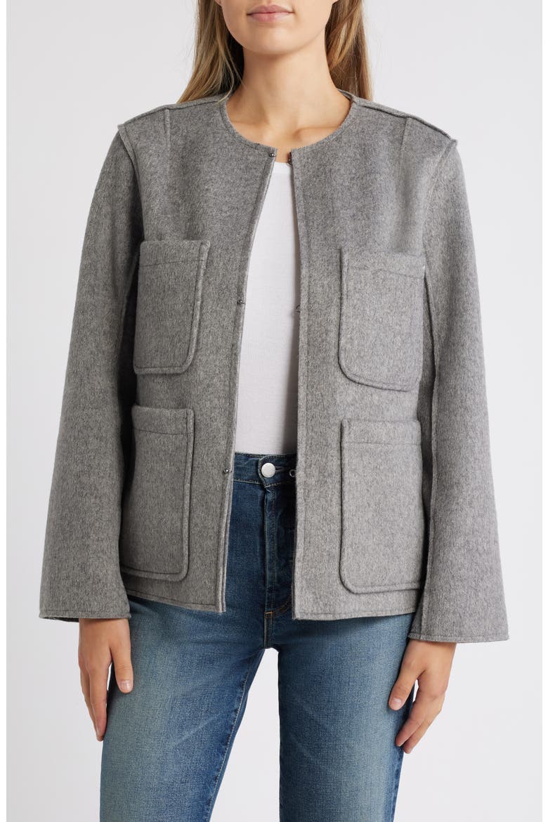 Shoulder Dart Coat, Main, color, HEATHER GRAPHITE