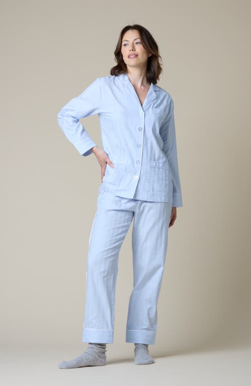 Kip. Kip Premium Cotton Long Pajama Gift Set In Mist Blue