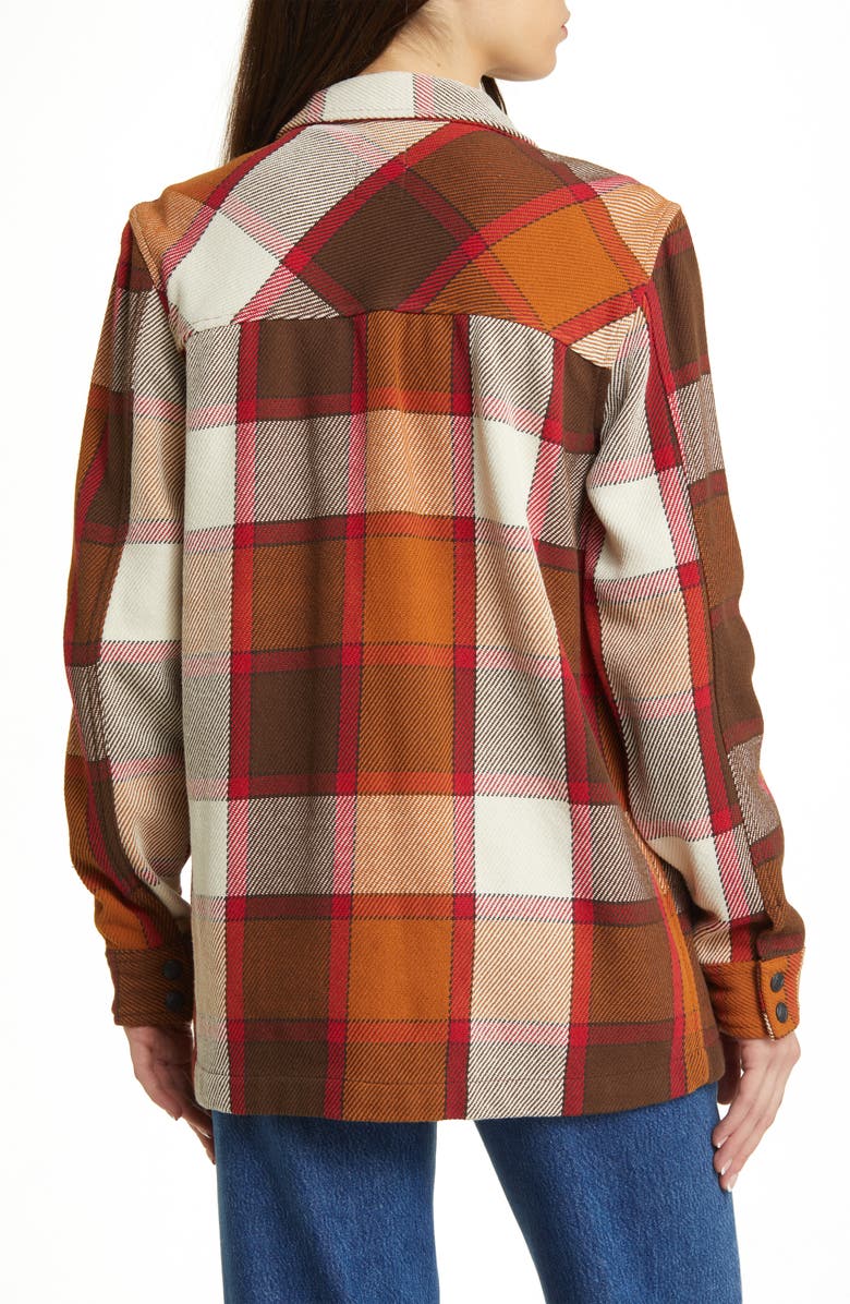 Topo Designs Mountain Oversize Plaid Organic Cotton Shirt Jacket, Alternate, color, Brown/ Natural Plaid