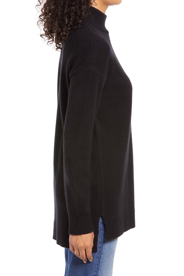 Wool & Cashmere Turtleneck Sweater, Alternate, color, BLACK