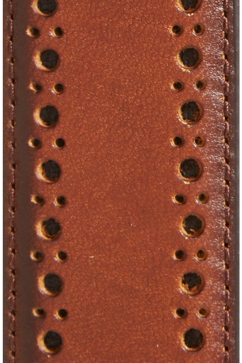 Perforated Leather Belt, Alternate, color, TAN