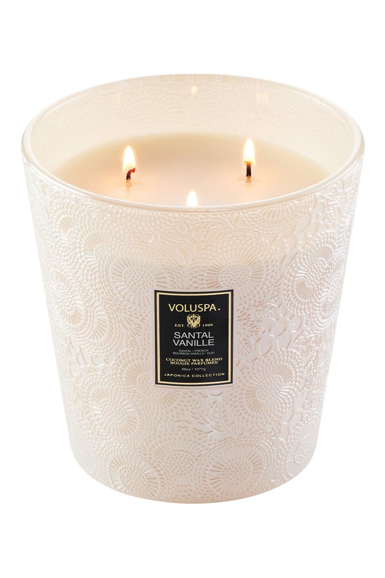 Santal Vanille Three-Wick Hearth Candle, Alternate, color, NO COLOR