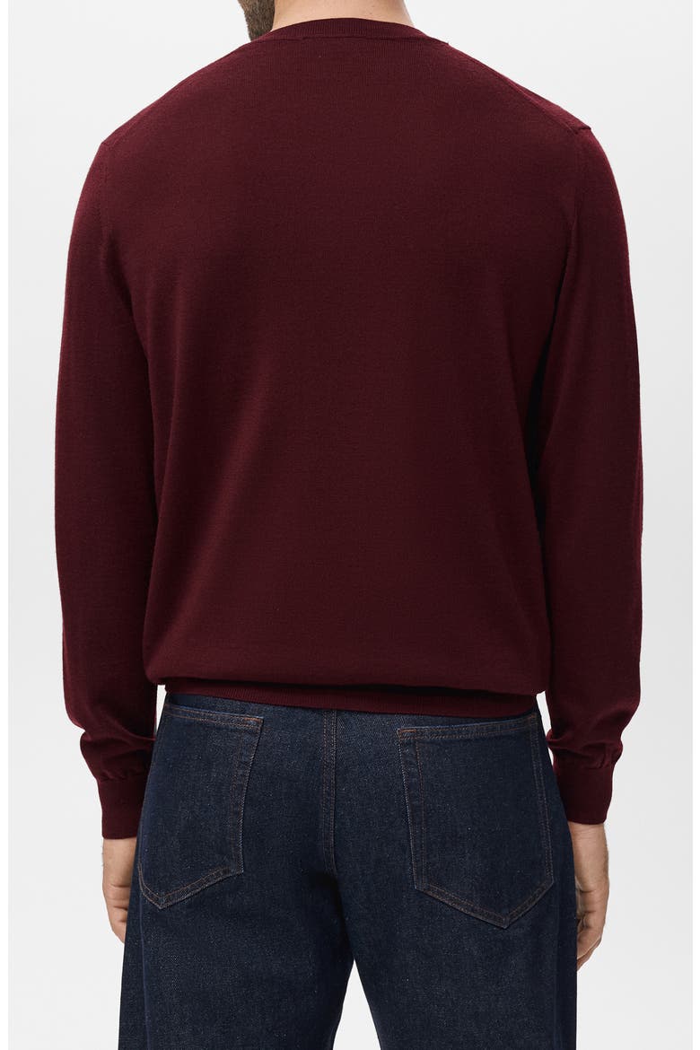 Crewneck Wool Sweater, Alternate, color, WINE