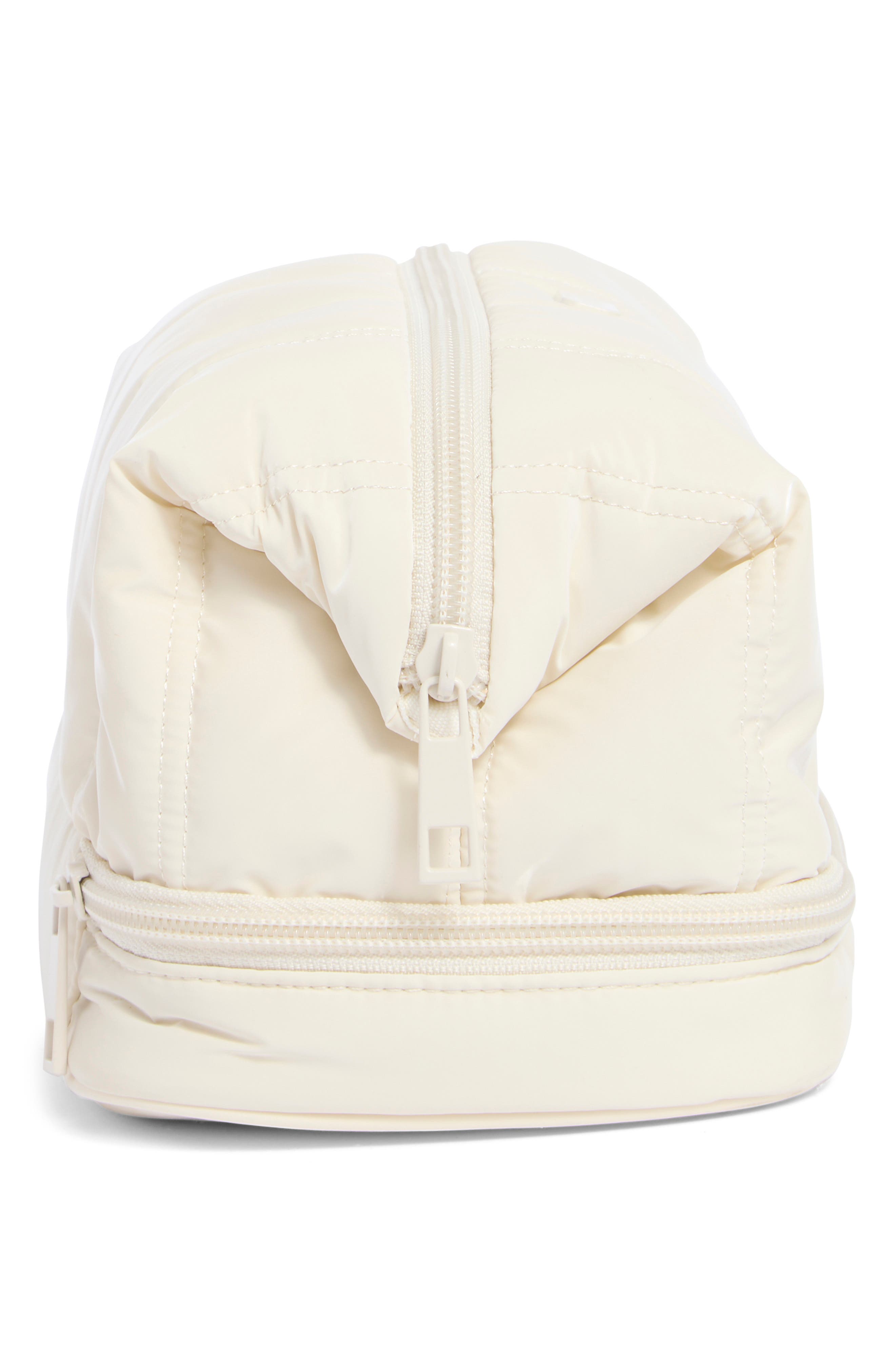 Drop Bottom Beauty Case, Alternate, color, CREAM