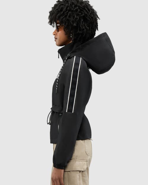 Alpenhaus Enneth Hooded Windbreaker With Adjustable Waist In Black
