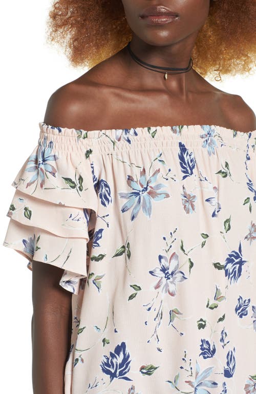 Astr The Label Tiered Off The Shoulder Top In Animal Print
