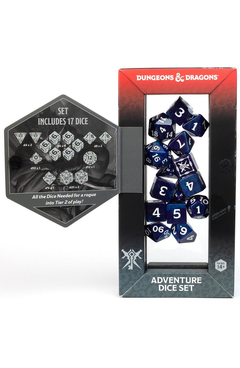 Dungeons & Dragons D&D Adventure Dice Rogue Purple, 15Pc Rpg Die Set, Alternate, color, Purple