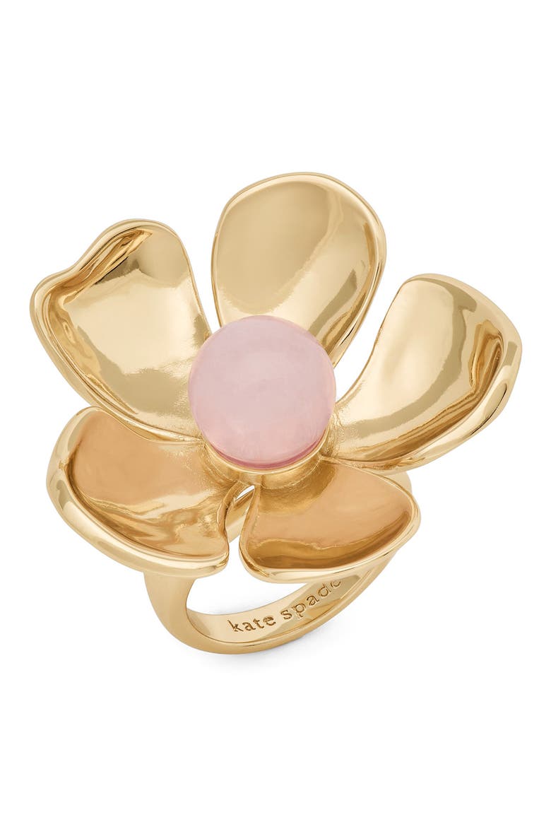 floral statement ring, Alternate, color, BLUSH