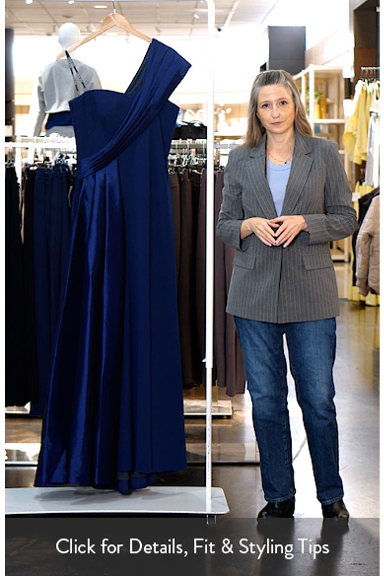 One-Shoulder Crepe & Taffeta Ballgown video