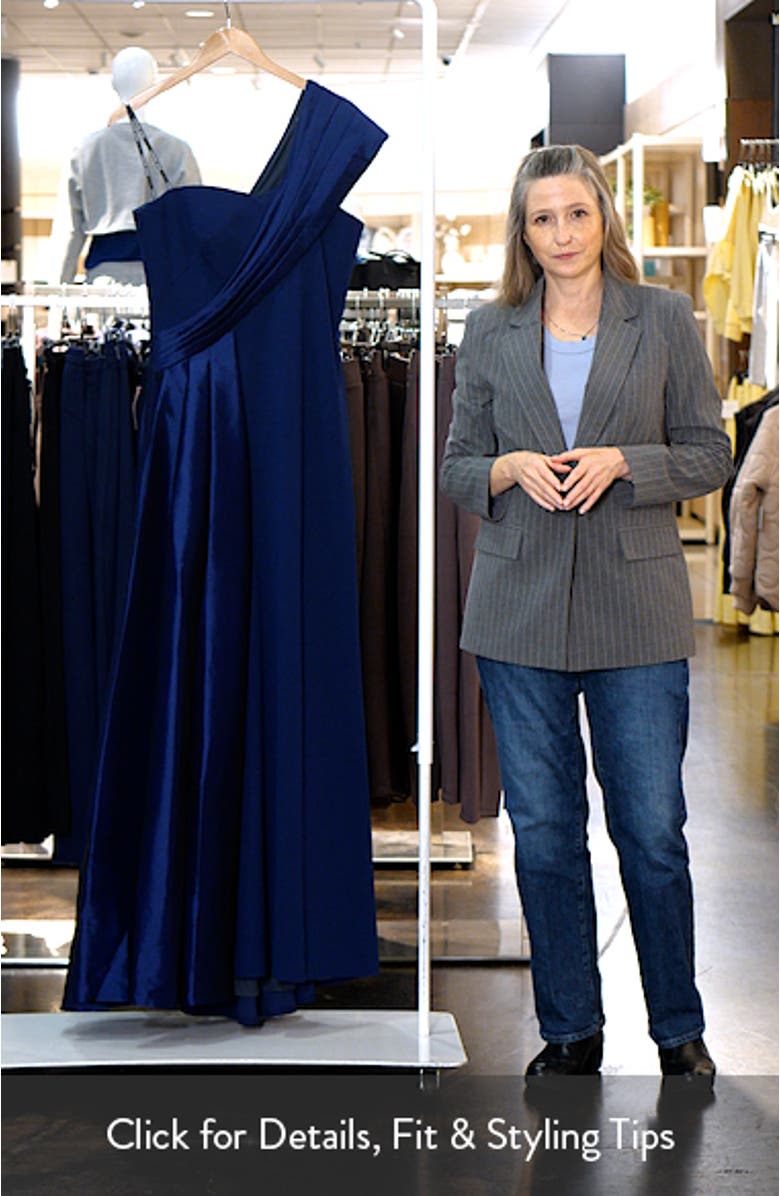 One-Shoulder Crepe & Taffeta Ballgown, sales video thumbnail