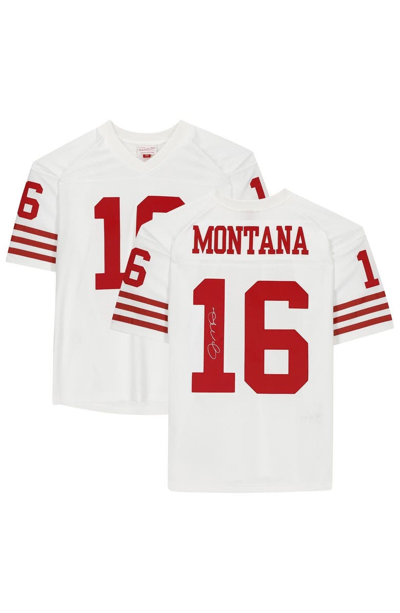 FANATICS AUTHENTIC Joe Montana San Francisco 49ers Autographed Mitchell & Ness White Replica Jersey, Main, color, 