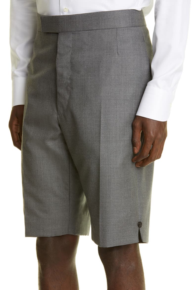 Men's Back Strap Flat Front Wool Shorts, Alternate, color, MEDIUM GREY
